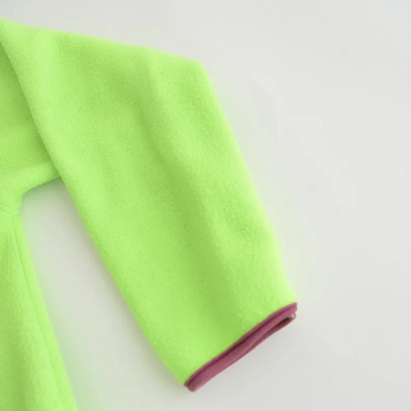 Vintage Out Country Neon Green Zip Up Fleece Sweater Size  See Measurements - Picture 5 of 13